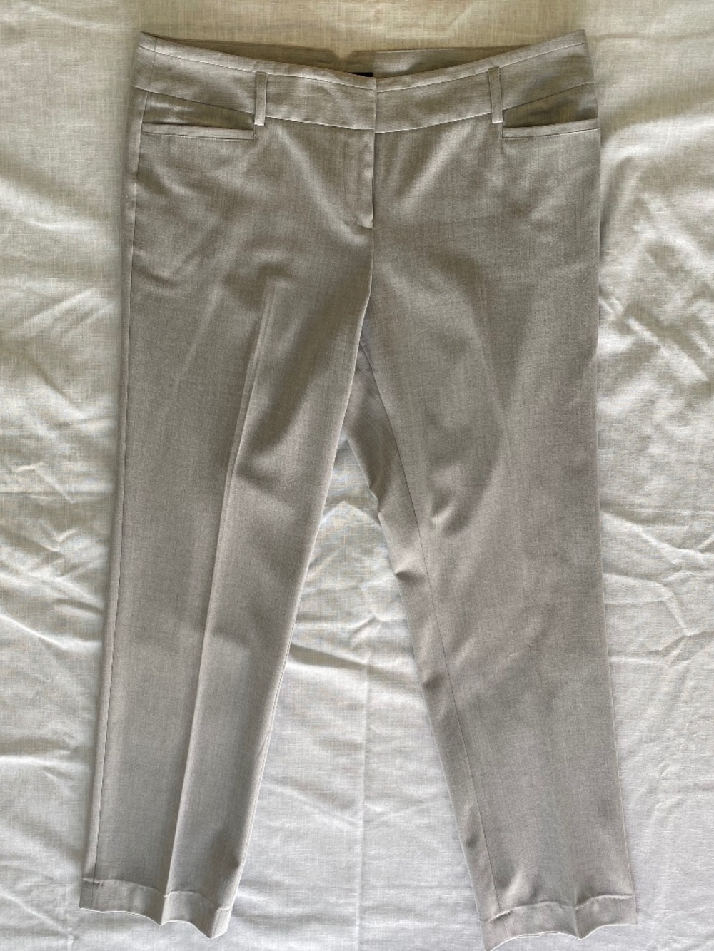 Amanda + Chelsea Straight Leg Trouser Light Heathered Grey Sz 10 GUC